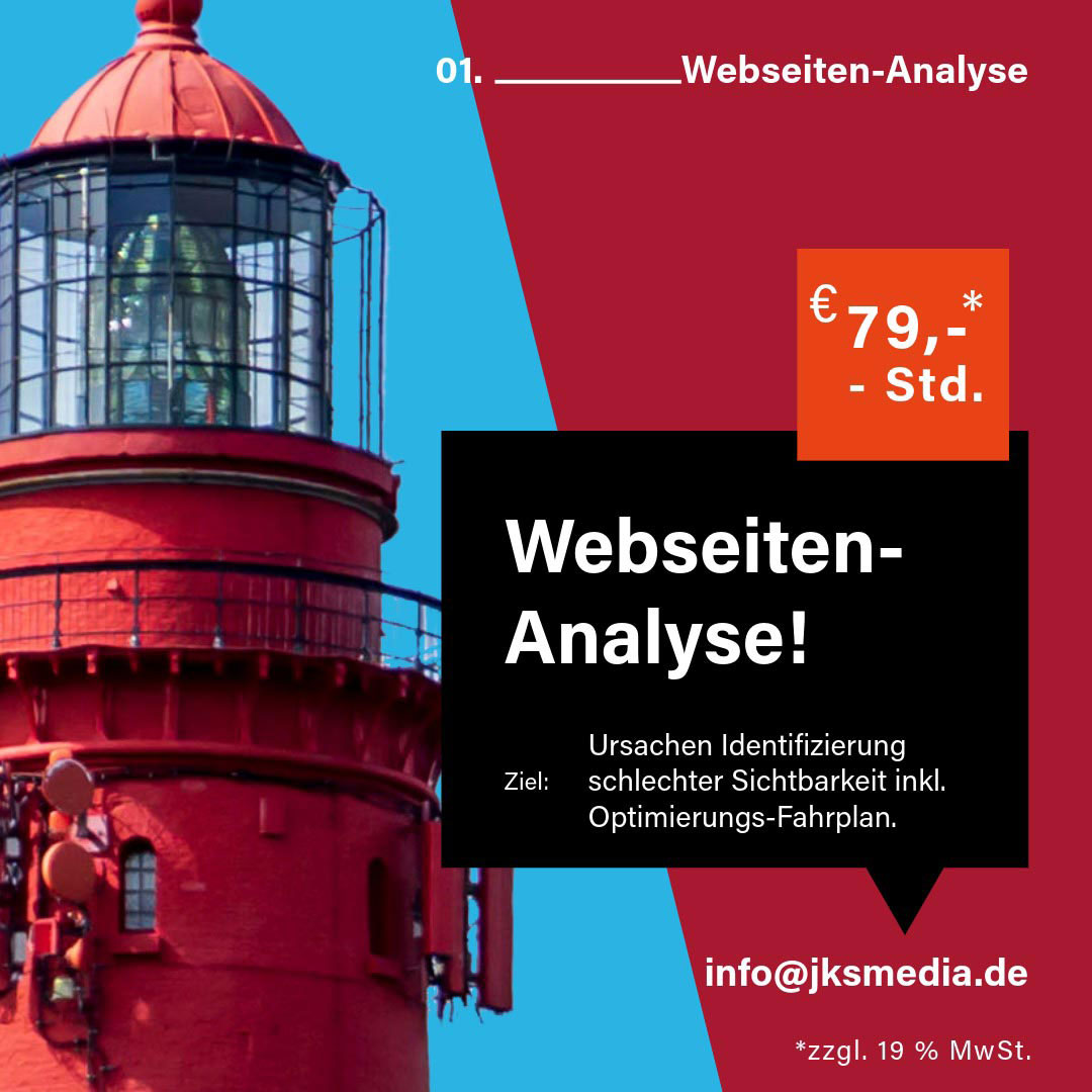 SEO Webseitenanalyse Lübeck – Professionelle Analyse für Ihren Erfolg Visual mit Leuchtturm im Hintergrund und Angaben zu den Kosten für die SEO Webseitenanalyse in Lübeck